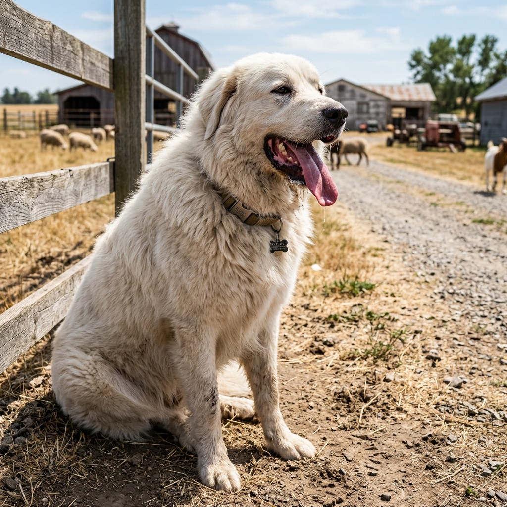 Dog panting in heat