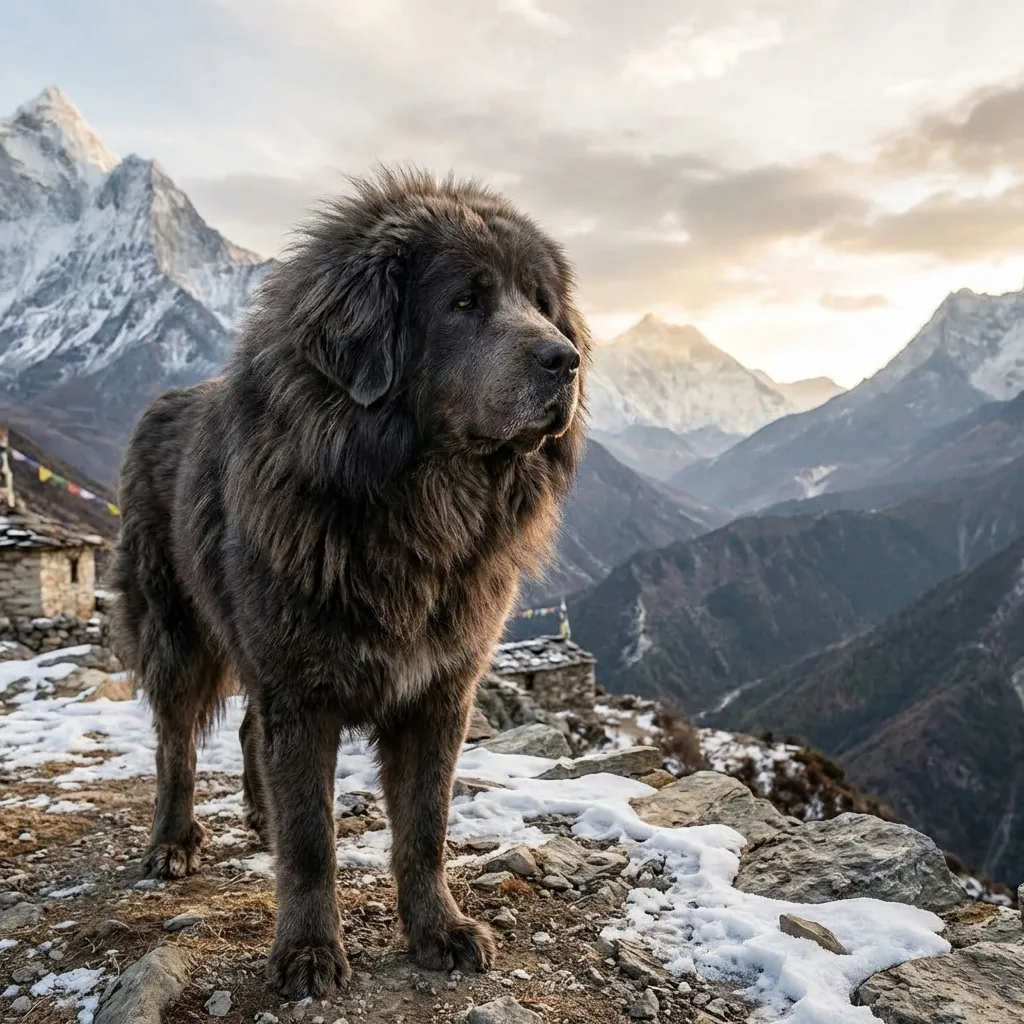 Tibetan Mastiff on the Tibetan Plateau